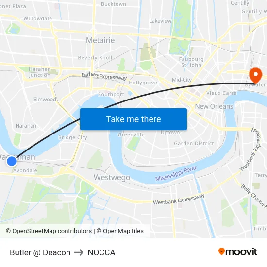Butler @ Deacon to NOCCA map
