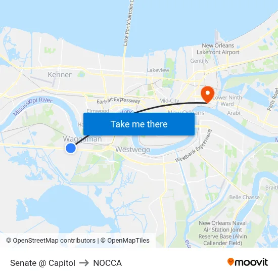 Senate @ Capitol to NOCCA map