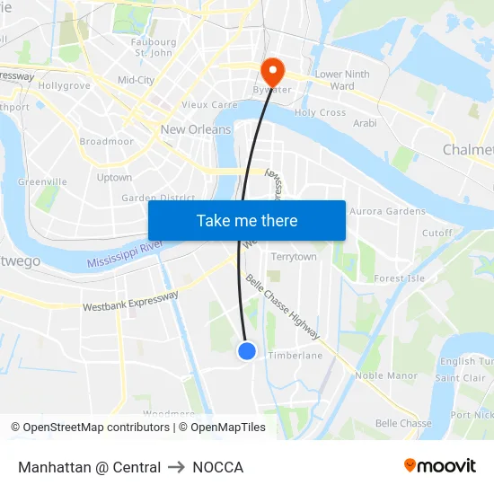 Manhattan @ Central to NOCCA map