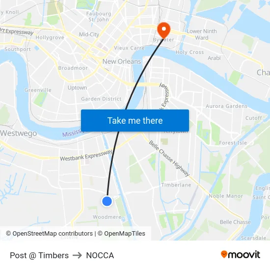 Post @ Timbers to NOCCA map
