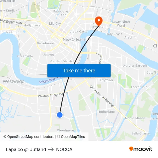 Lapalco @ Jutland to NOCCA map