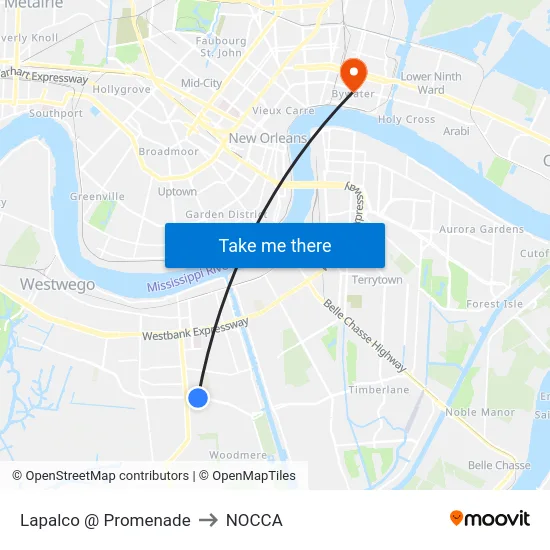 Lapalco @ Promenade to NOCCA map