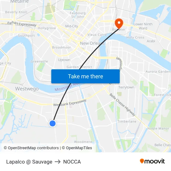 Lapalco @ Sauvage to NOCCA map