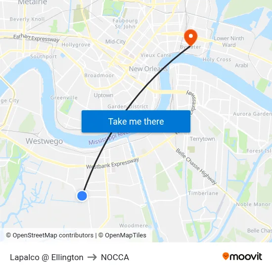 Lapalco @ Ellington to NOCCA map