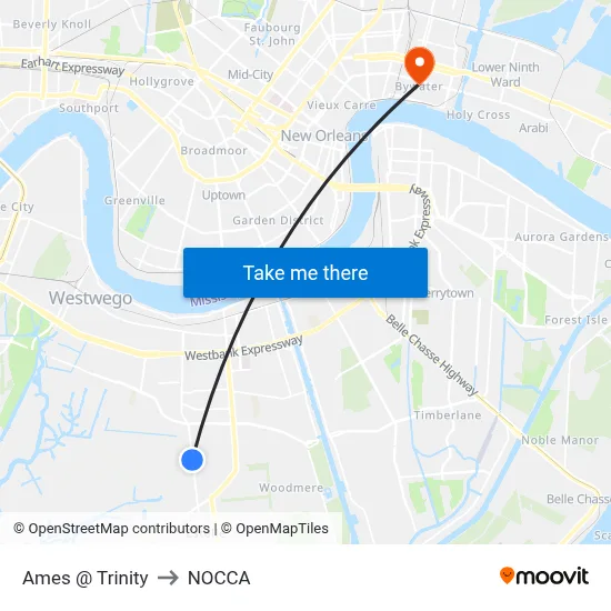 Ames @ Trinity to NOCCA map