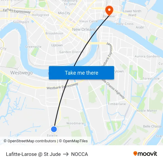 Lafitte-Larose @ St Jude to NOCCA map