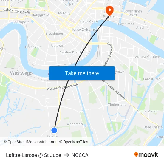 Lafitte-Larose @ St Jude to NOCCA map