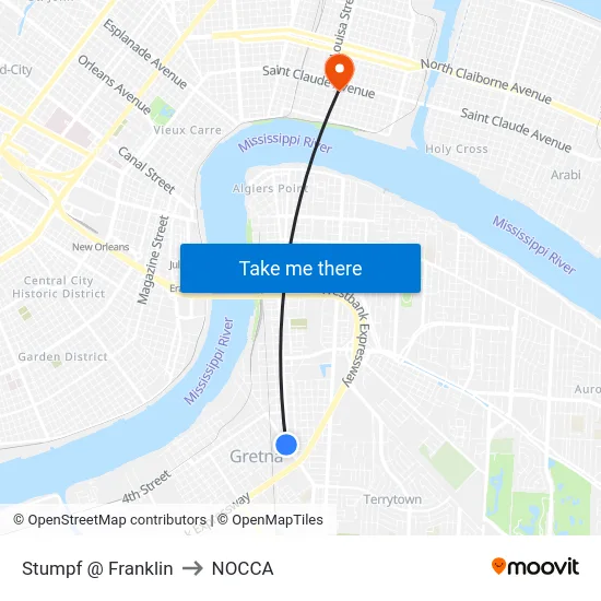 Stumpf @ Franklin to NOCCA map