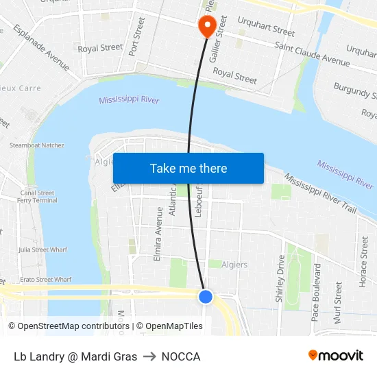 Lb Landry @ Mardi Gras to NOCCA map