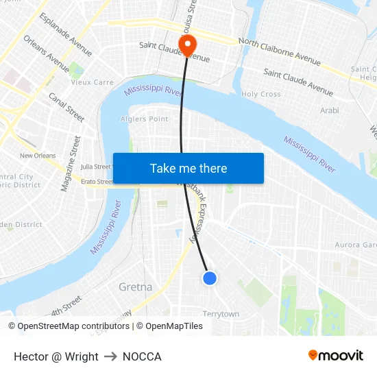 Hector @ Wright to NOCCA map