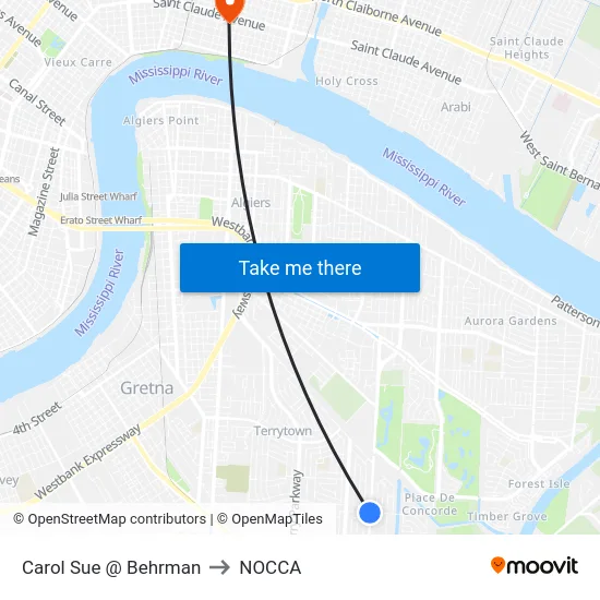 Carol Sue @ Behrman to NOCCA map