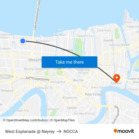 West Esplanade @ Neyrey to NOCCA map