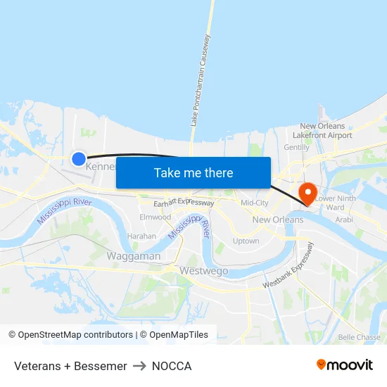 Veterans + Bessemer to NOCCA map