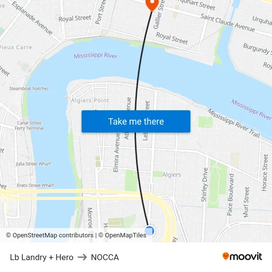 Lb Landry + Hero to NOCCA map
