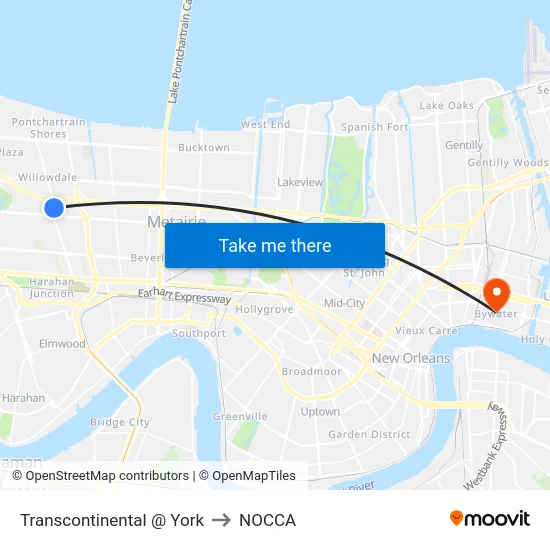 Transcontinental @ York to NOCCA map