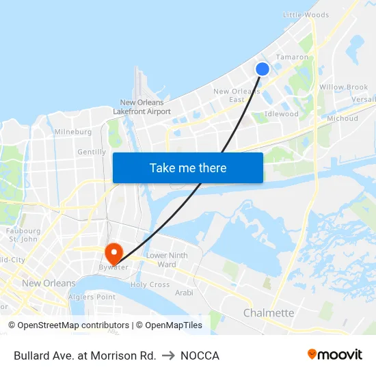 Bullard Ave. at Morrison Rd. to NOCCA map