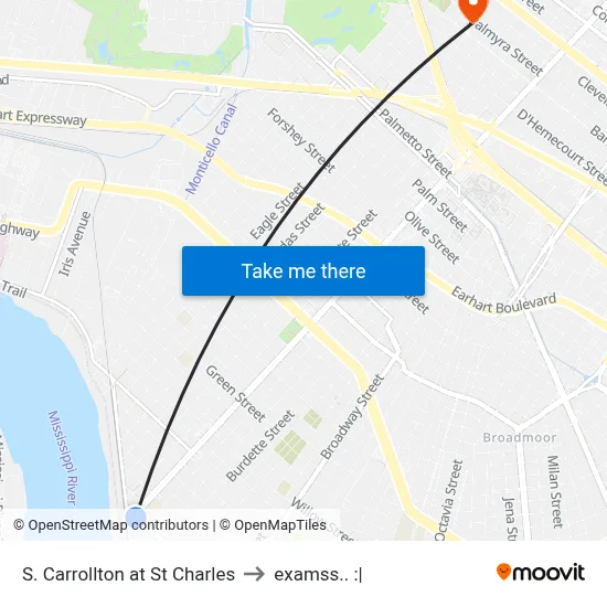 S. Carrollton at St Charles to examss.. :| map