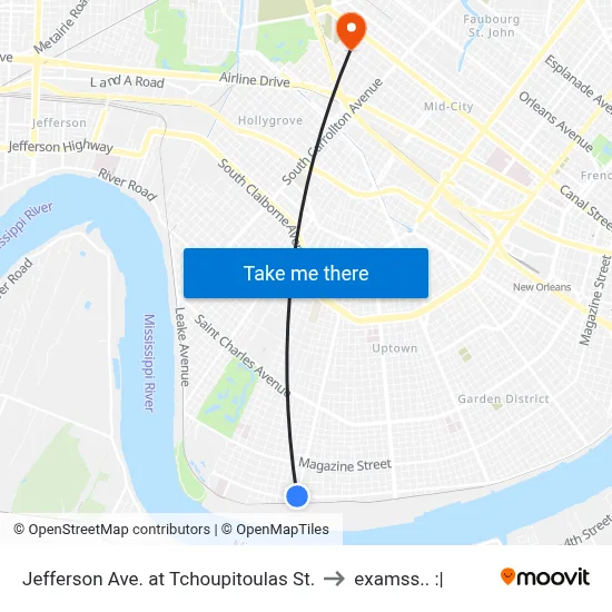 Jefferson Ave. at Tchoupitoulas St. to examss.. :| map