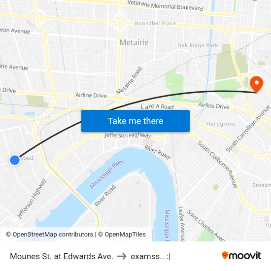 Mounes St. at Edwards Ave. to examss.. :| map