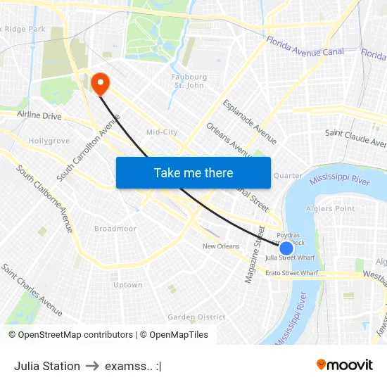 Julia Station to examss.. :| map