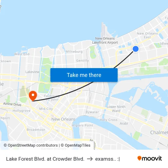 Lake Forest Blvd. at Crowder Blvd. to examss.. :| map