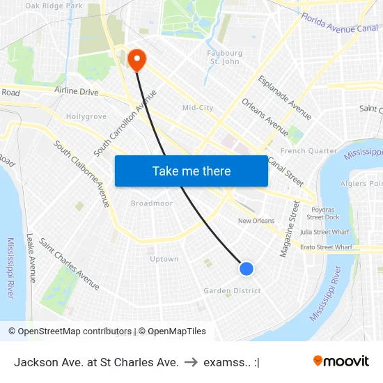 Jackson Ave. at St Charles Ave. to examss.. :| map