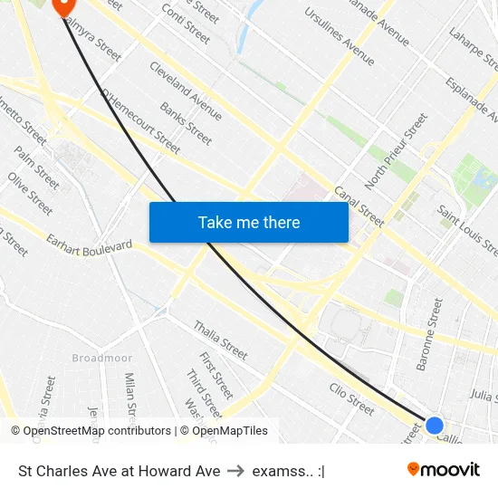 St Charles Ave at Howard Ave to examss.. :| map