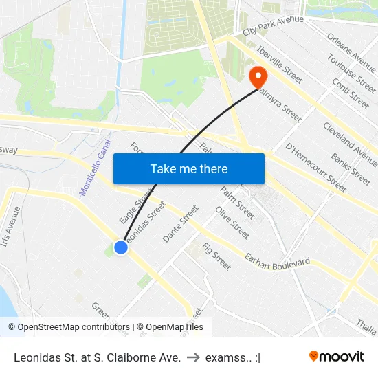 Leonidas St. at S. Claiborne Ave. to examss.. :| map
