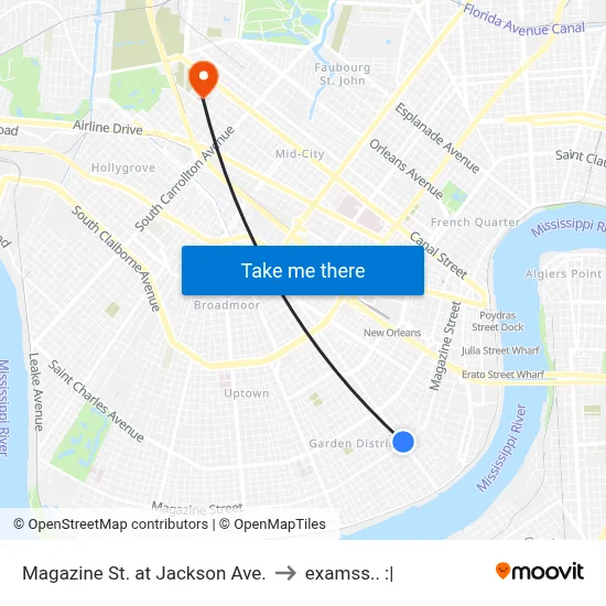Magazine St. at Jackson Ave. to examss.. :| map