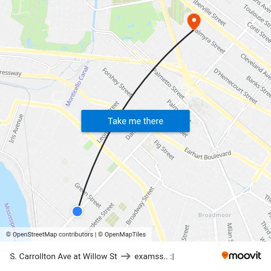 S. Carrollton Ave at Willow St to examss.. :| map