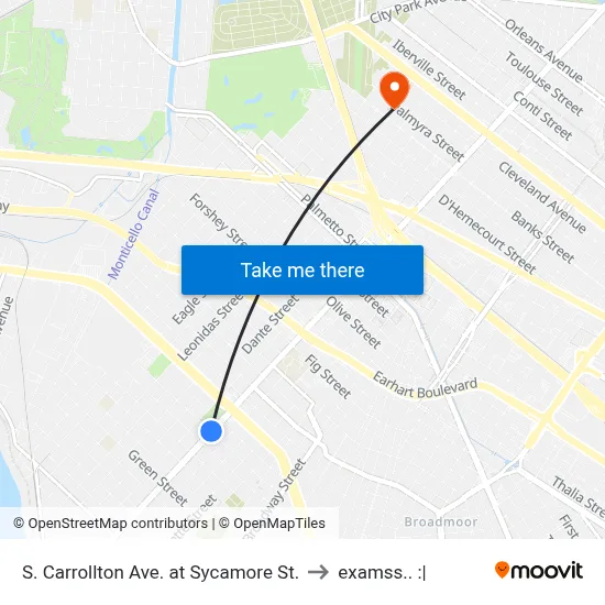 S. Carrollton Ave. at Sycamore St. to examss.. :| map