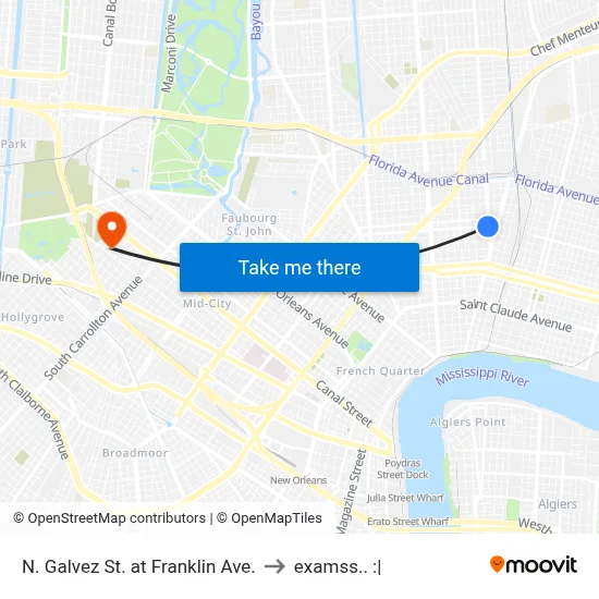 N. Galvez St. at Franklin Ave. to examss.. :| map