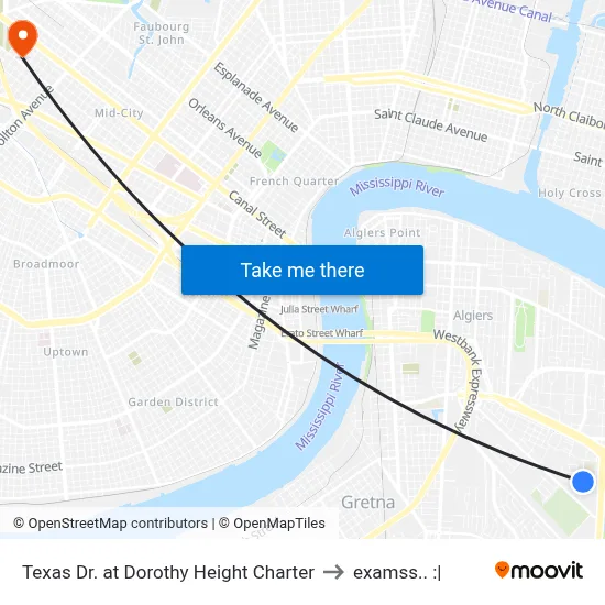 Texas Dr. at Dorothy Height Charter to examss.. :| map