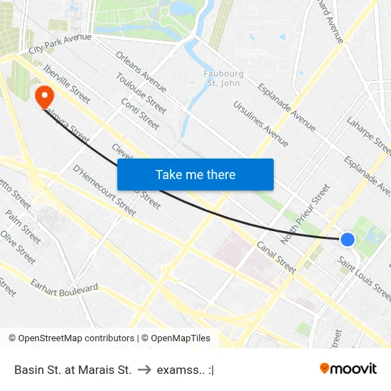 Basin St. at Marais St. to examss.. :| map