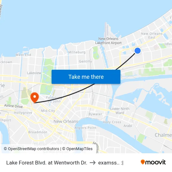 Lake Forest Blvd. at Wentworth Dr. to examss.. :| map