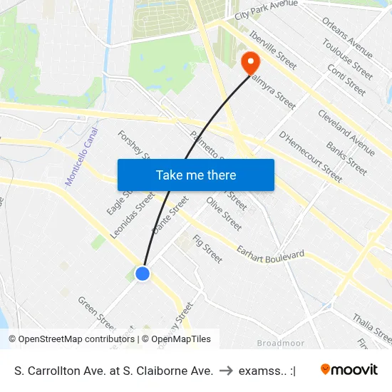 S. Carrollton Ave. at S. Claiborne Ave. to examss.. :| map