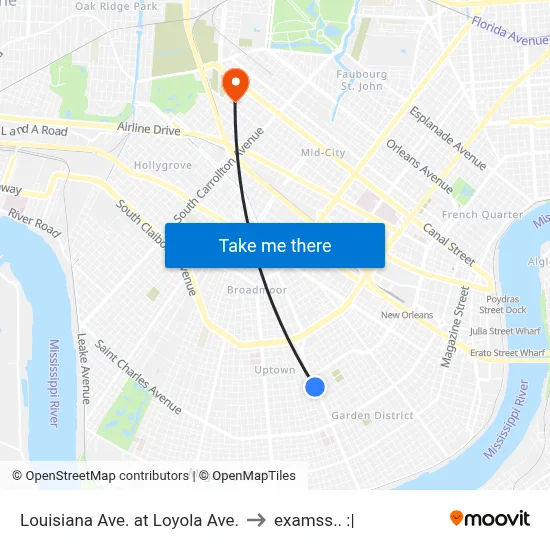 Louisiana Ave. at Loyola Ave. to examss.. :| map