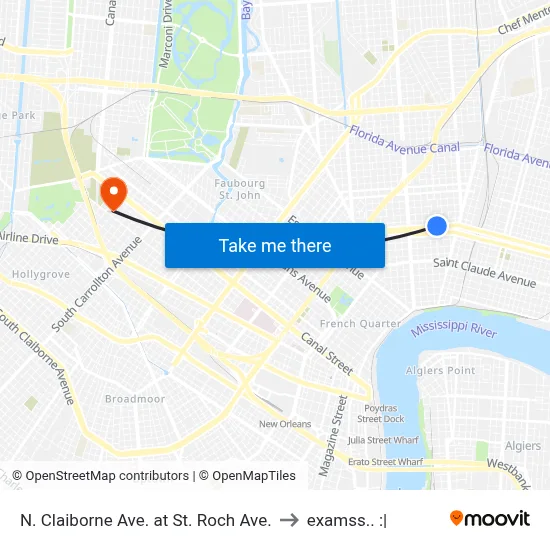 N. Claiborne Ave. at St. Roch Ave. to examss.. :| map