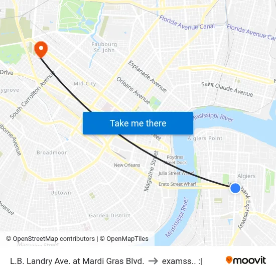 L.B. Landry Ave. at Mardi Gras Blvd. to examss.. :| map