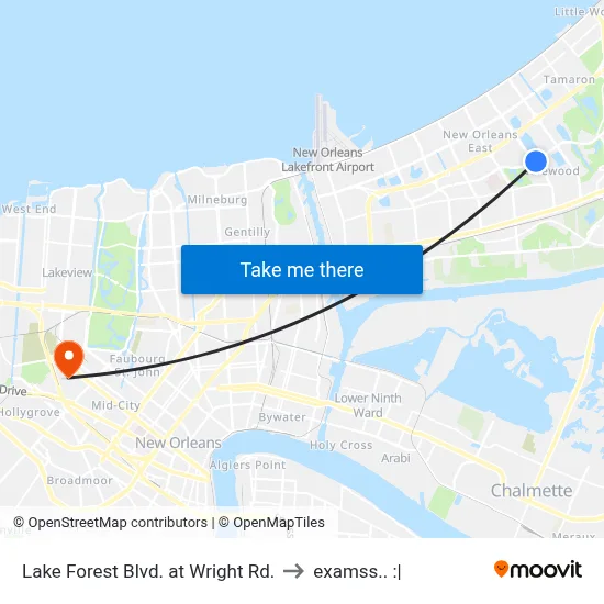 Lake Forest Blvd. at Wright Rd. to examss.. :| map