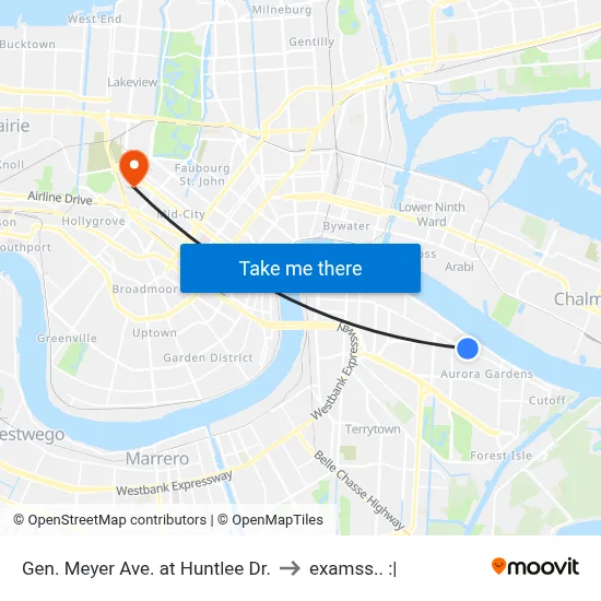 Gen. Meyer Ave. at Huntlee Dr. to examss.. :| map