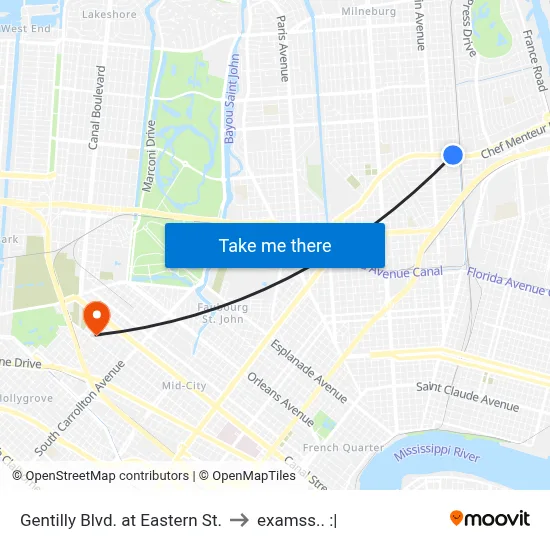 Gentilly Blvd. at Eastern St. to examss.. :| map