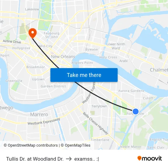 Tullis Dr. at Woodland Dr. to examss.. :| map