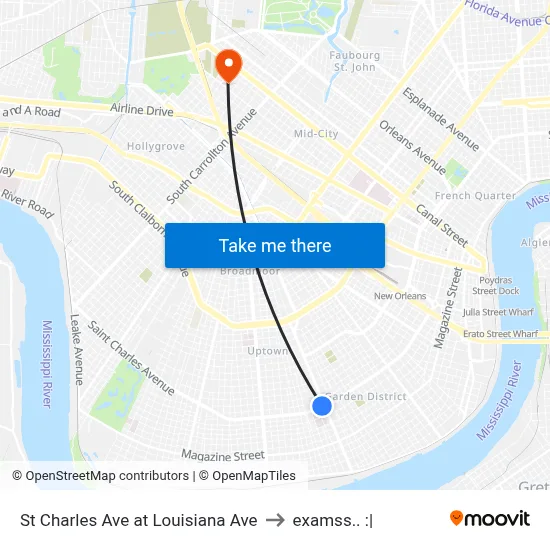 St Charles Ave at Louisiana Ave to examss.. :| map