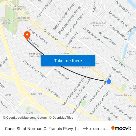 Canal St. at Norman C. Francis Pkwy. (Out) to examss.. :| map