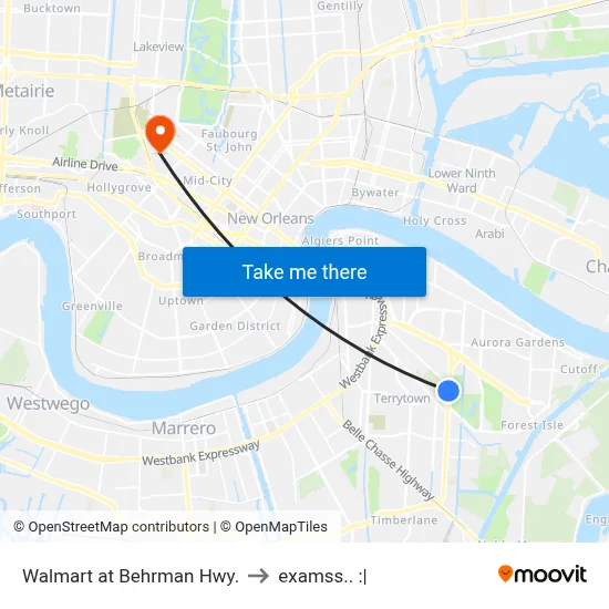 Walmart at Behrman Hwy. to examss.. :| map