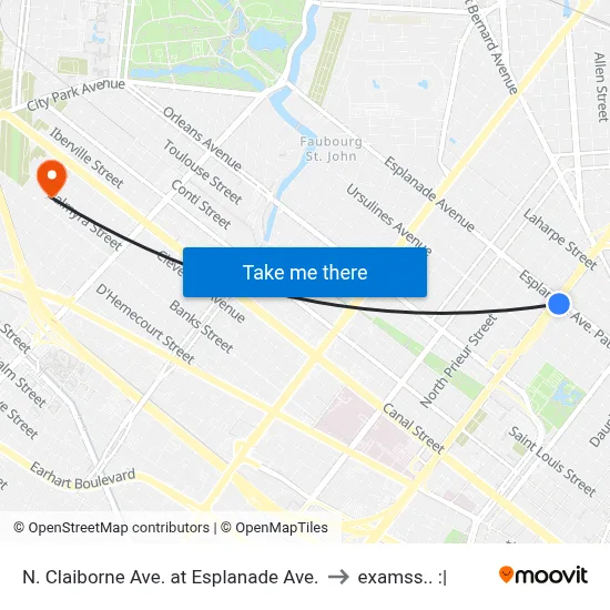 N. Claiborne Ave. at Esplanade Ave. to examss.. :| map