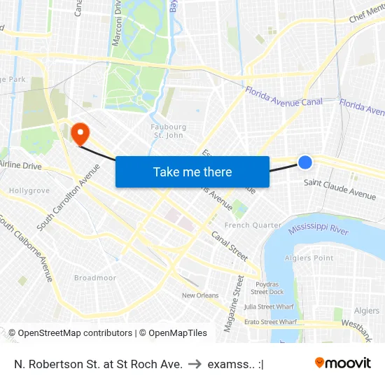 N. Robertson St. at St Roch Ave. to examss.. :| map