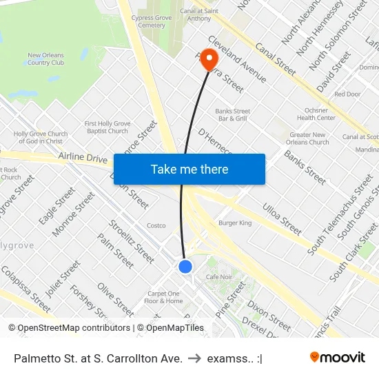 Palmetto St. at S. Carrollton Ave. to examss.. :| map