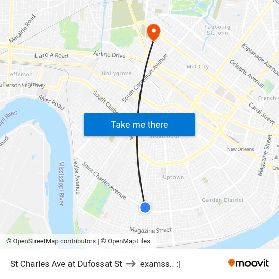 St Charles Ave at Dufossat St to examss.. :| map